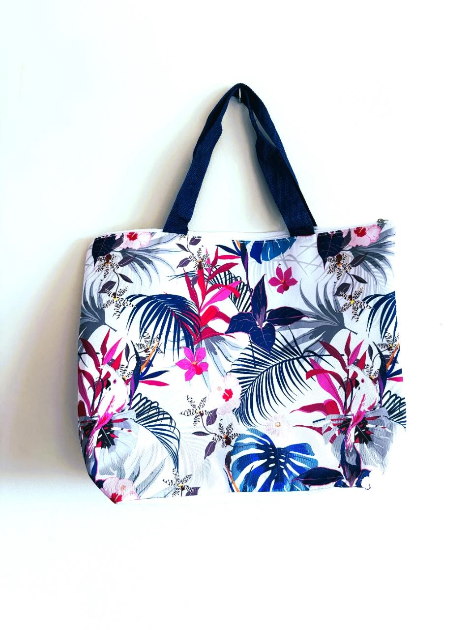 Waterproof beach bag + cooler bag – tropical print – zipper – single compartment – photo 2